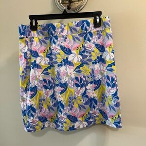 Stella Parker Floral Mini Skort  in Blue, Pink & Yellow Size M